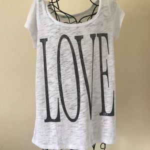 EUC White T-Shirt With Black Lettering (Maurices)